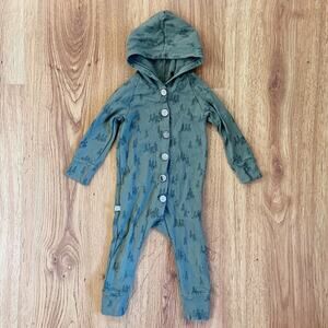 Childhoods Trees On Olive Hooded Romper